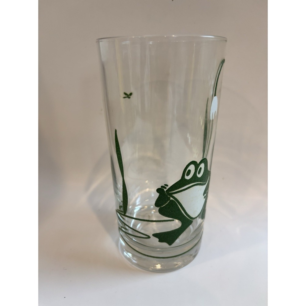 Vintage West Virginia Glass Frog 12 Oz Highball Glasses Set of 4 MCM - Picture 6 of 7